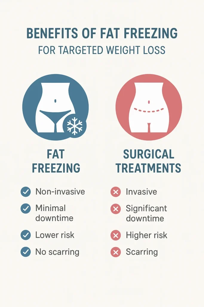 graphic showing the benefits of fat freezing Southampton