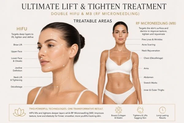 Areas of the body that can be treated - ultimate skin tighten treatment Southampton